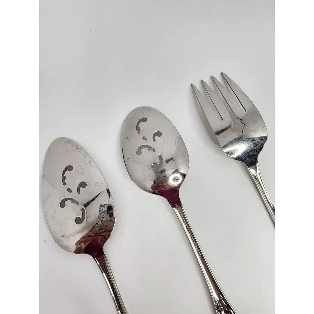 Oneida Kennett Square Distinction Deluxe HH Stainless- Serving Fork, Spoon & Pie